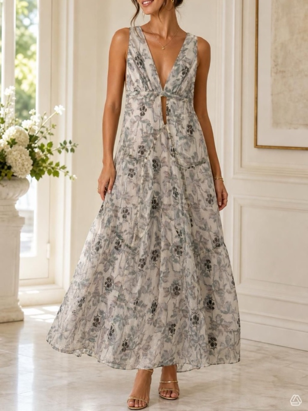 ANNA SUI Metallic Maxi Dress